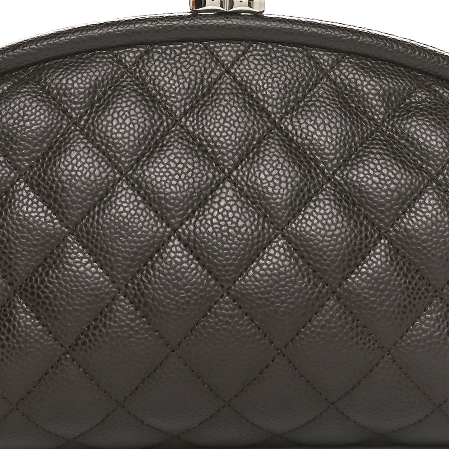 Caviar Quilted Timeless Clutch Dark Brown