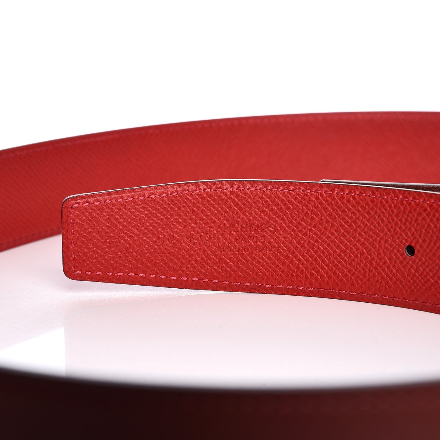 Epsom Swift 32mm Belt Strap 85 Rouge Casaque Rouge H