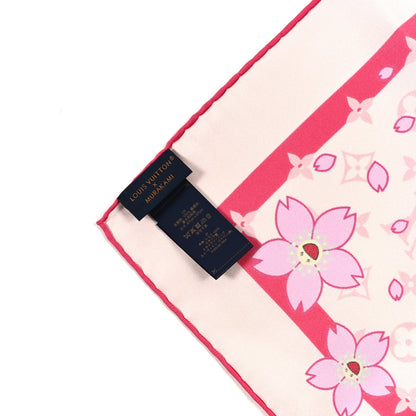 Louis Vuitton LV X TM Silk Monogram Cherry Blossom Square 70 Scarf Pink 3 of 3