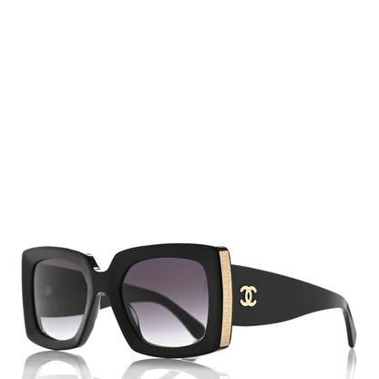 Chanel Acetate Rectangle Sunglasses 5435 Black 1 of 11