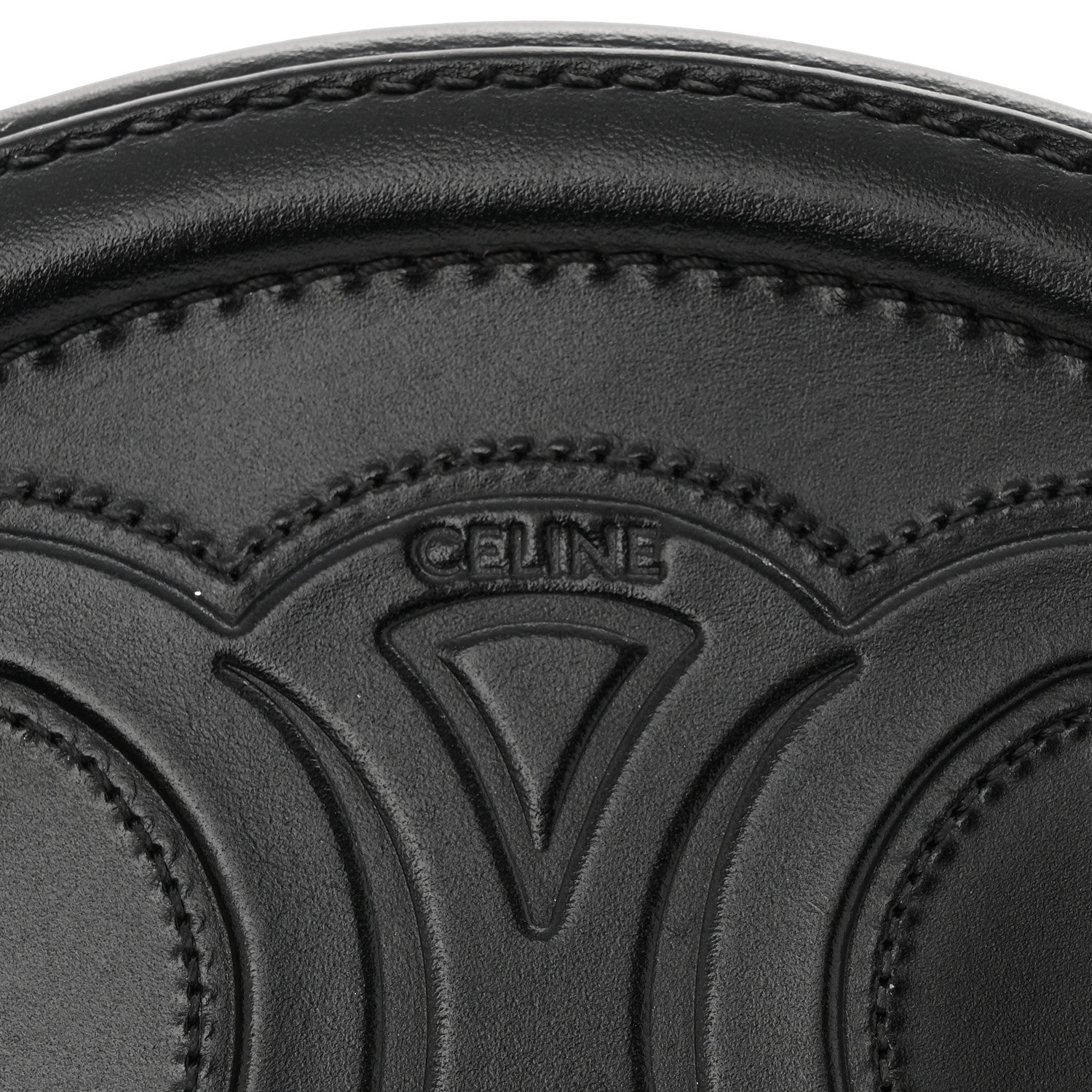 Celine Smooth Calfskin Cuir Triomphe Oval Bag Black 6 of 13