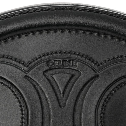 Celine Smooth Calfskin Cuir Triomphe Oval Bag Black 6 of 13