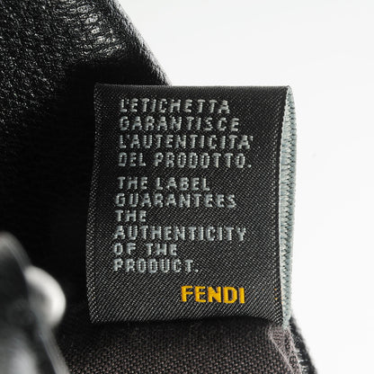 Fendi Goatskin Zucca Large Peekaboo Iconic Satchel Black Tobacco 10 of 12
