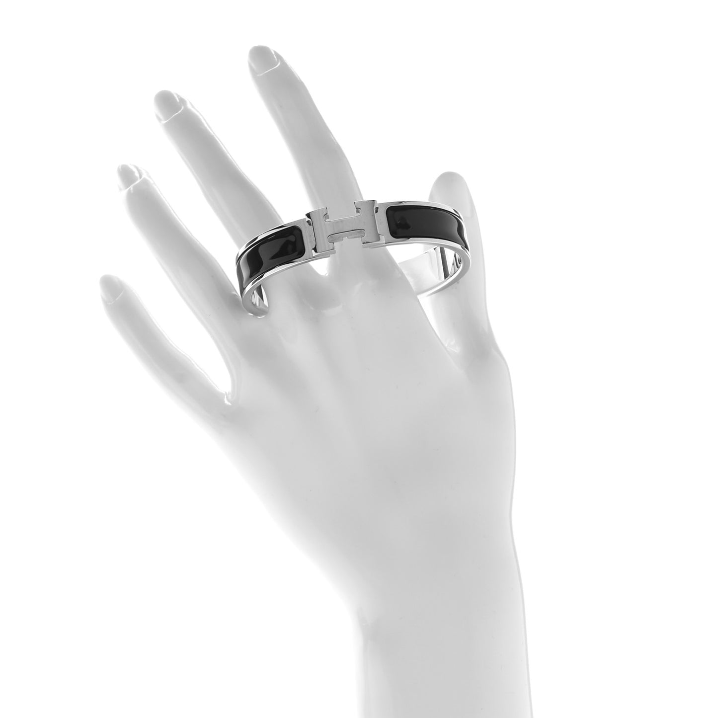 Enamel Narrow Clic Clac H Bracelet PM Black