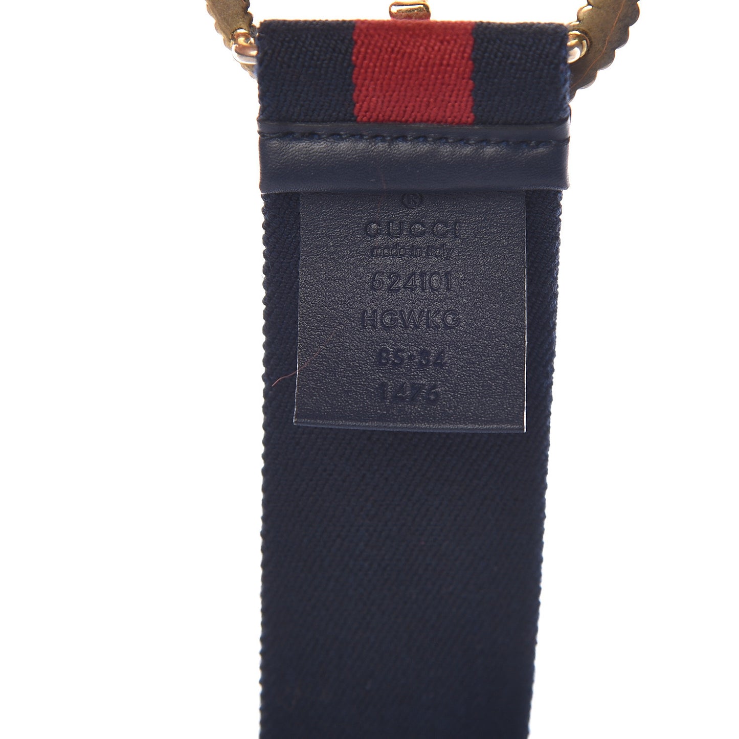 Canvas Torchon Double G Web Belt 85 34 Navy Red