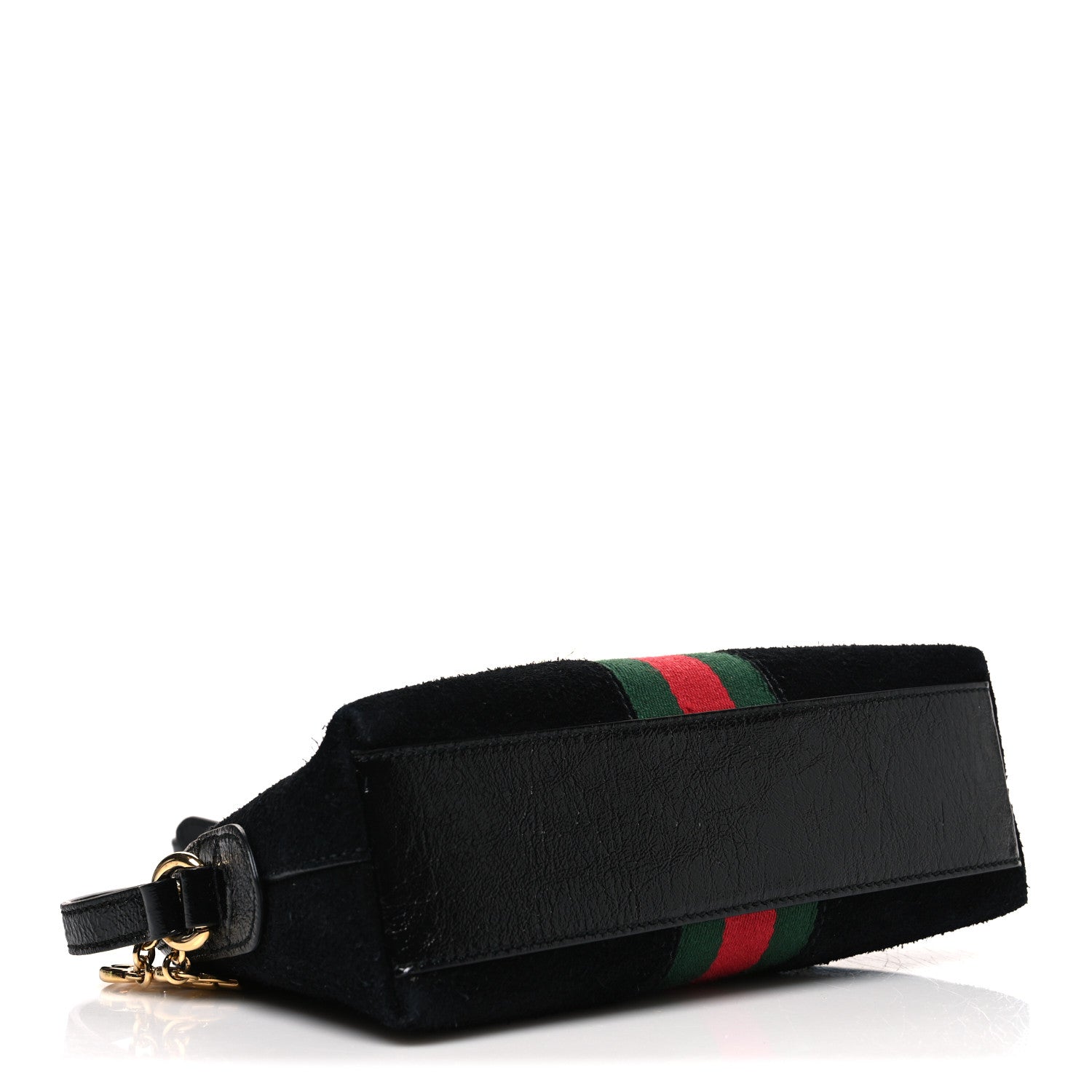 Gucci Suede Patent Web GG Small Ophidia Dome Shoulder Bag Black 4 of 10