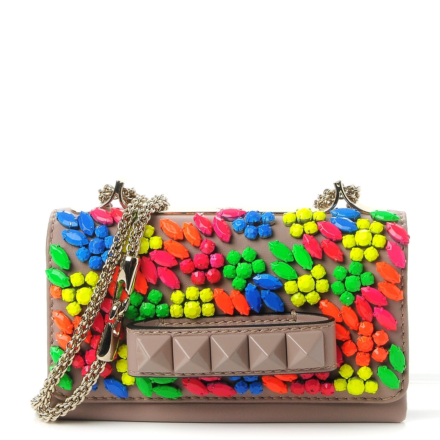 Nappa Crystal Va Va Voom Shoulder Bag Poudre