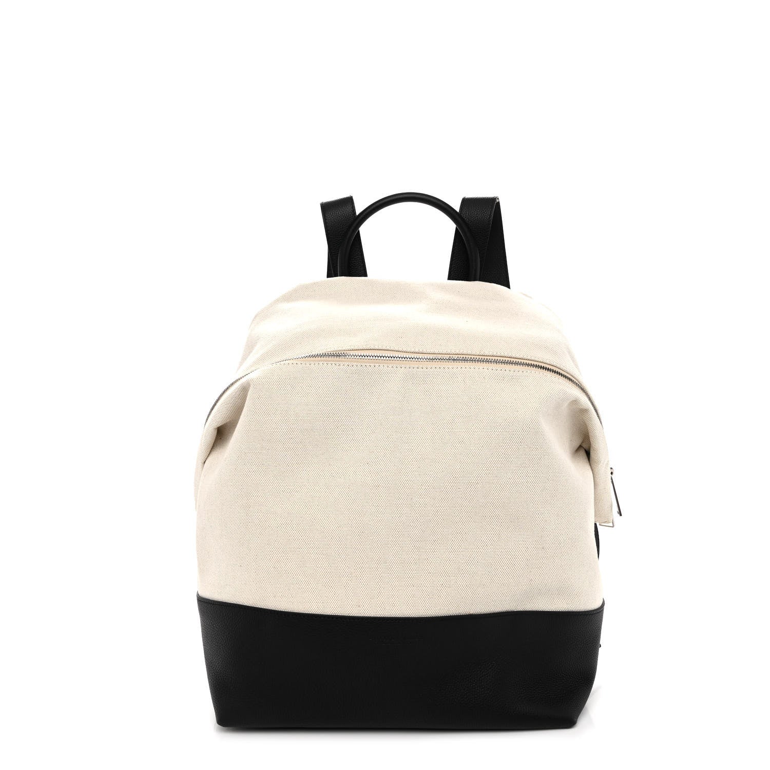 Bottega Veneta Canvas Calfskin Backpack Natural Black 1 of 9