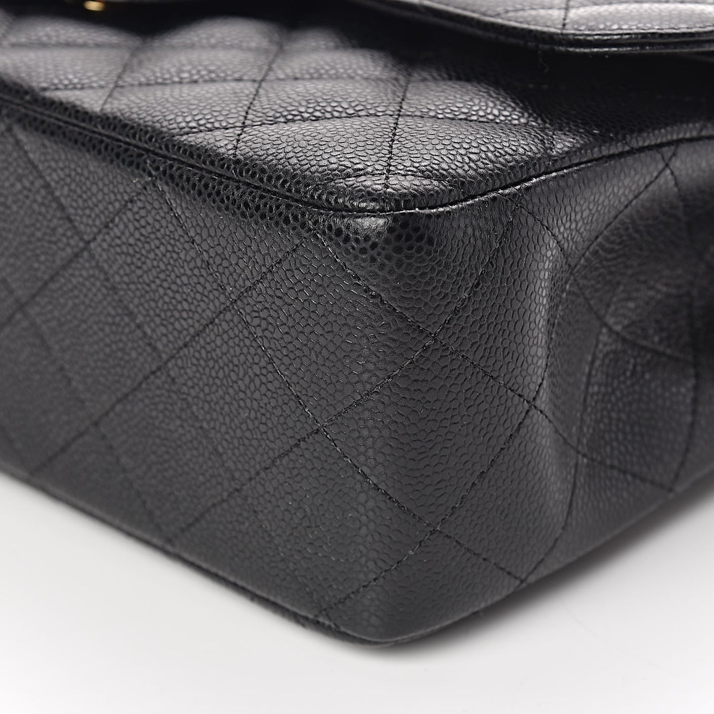 Caviar Quilted Jumbo Double Flap Black