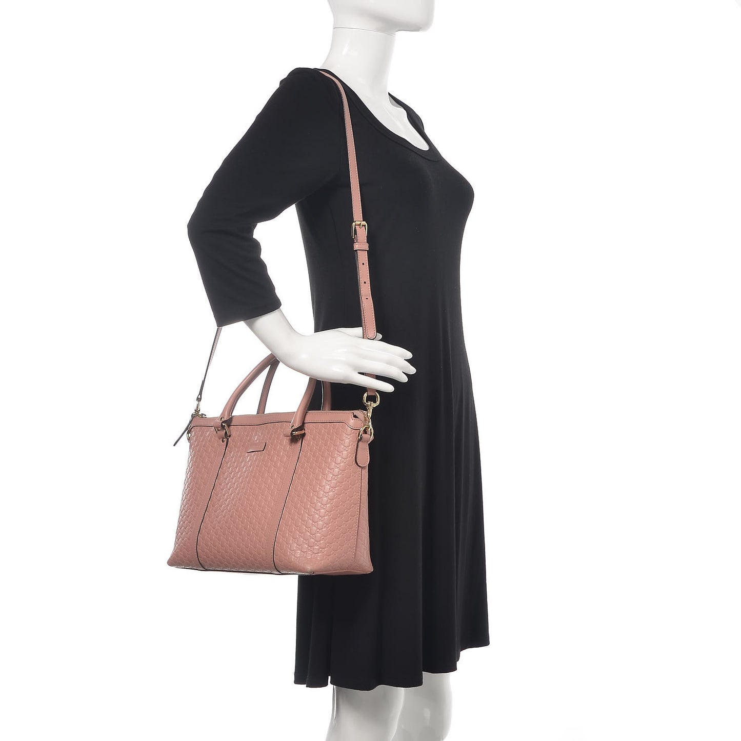 Soft Microguccissima Small Zippered Satchel Soft Pink