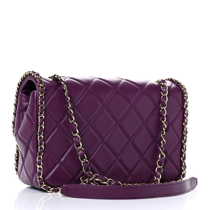 Chanel Crumpled Calfskin Medium Chain All Over Flap Purple 3 of 10