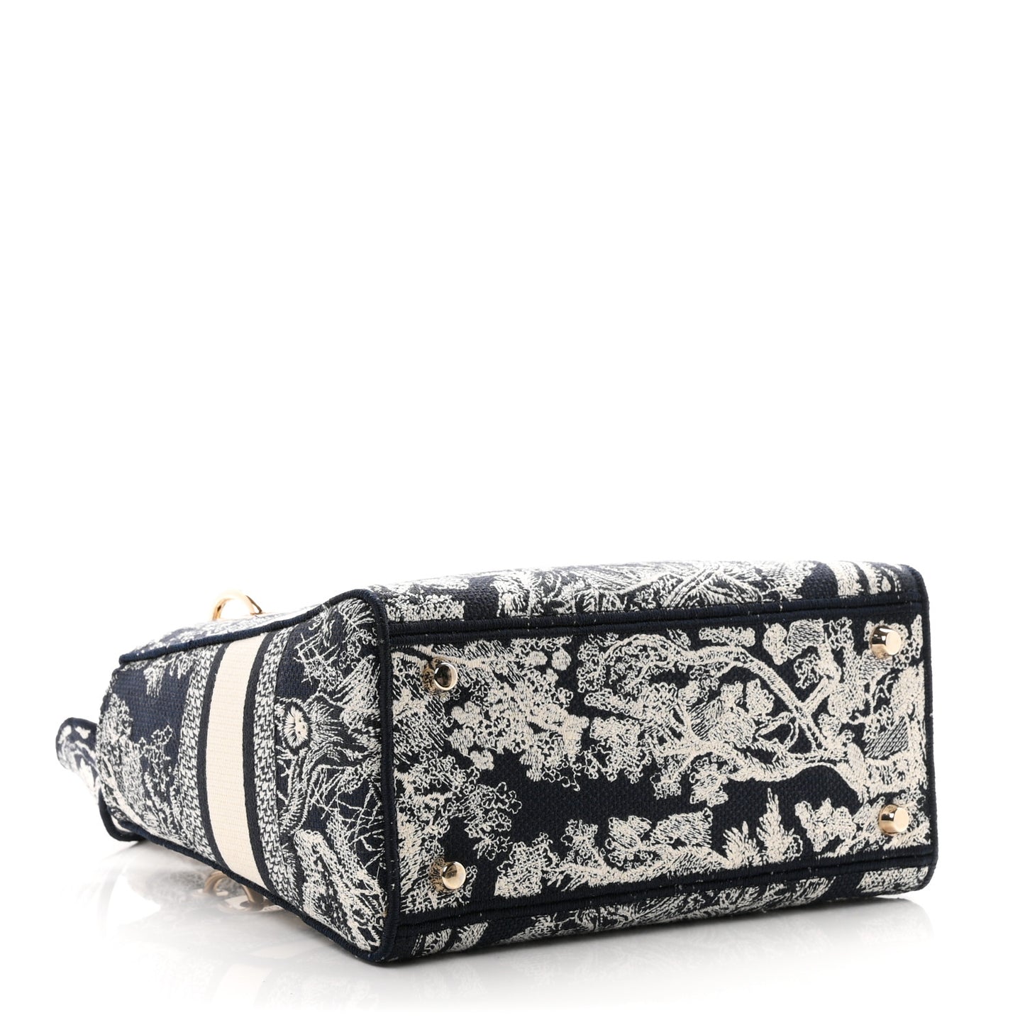 Canvas Toile De Jouy Reverse Embroidered Medium Lady D-Lite Navy