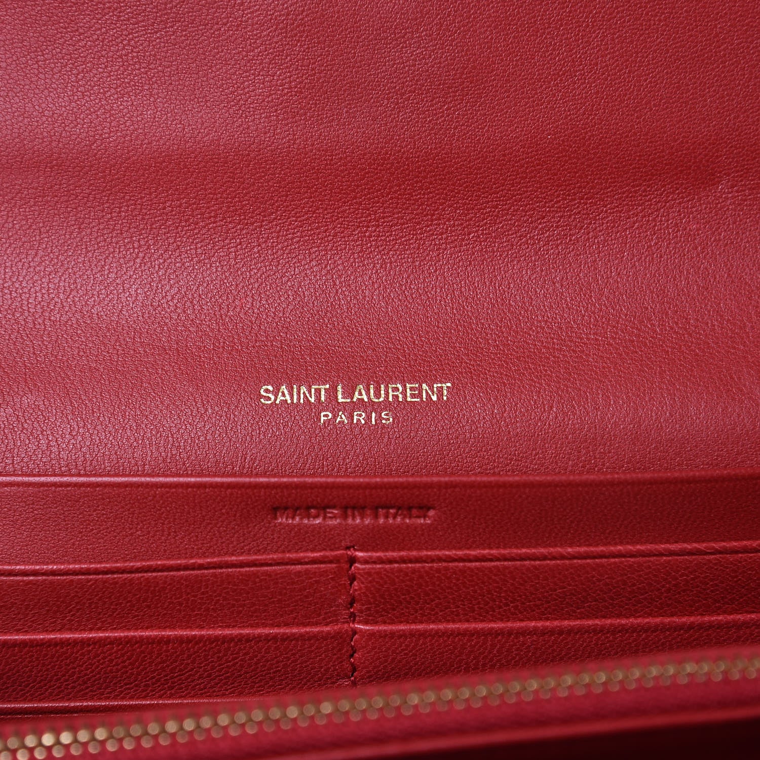 Saint Laurent Lambskin Matelasse Monogram Large Vicky Continental Wallet Rouge Eros 6 of 6