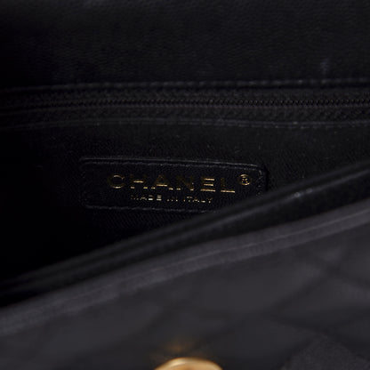Chanel Caviar Lizard Embossed Quilted Mini Coco Handle Flap Black 7 of 10