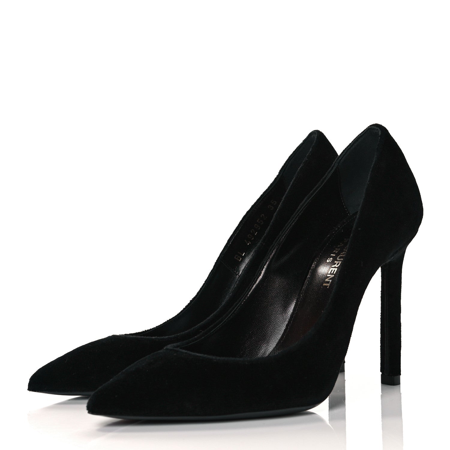 Saint Laurent Velvet Anja 105 Pumps 35 Black 3 of 11