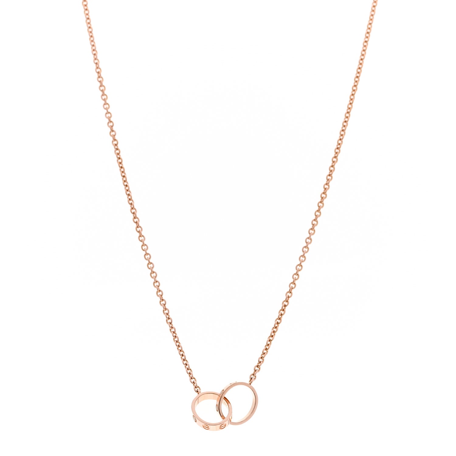 Cartier 18K Pink Gold Interlocking LOVE Necklace 1 of 7