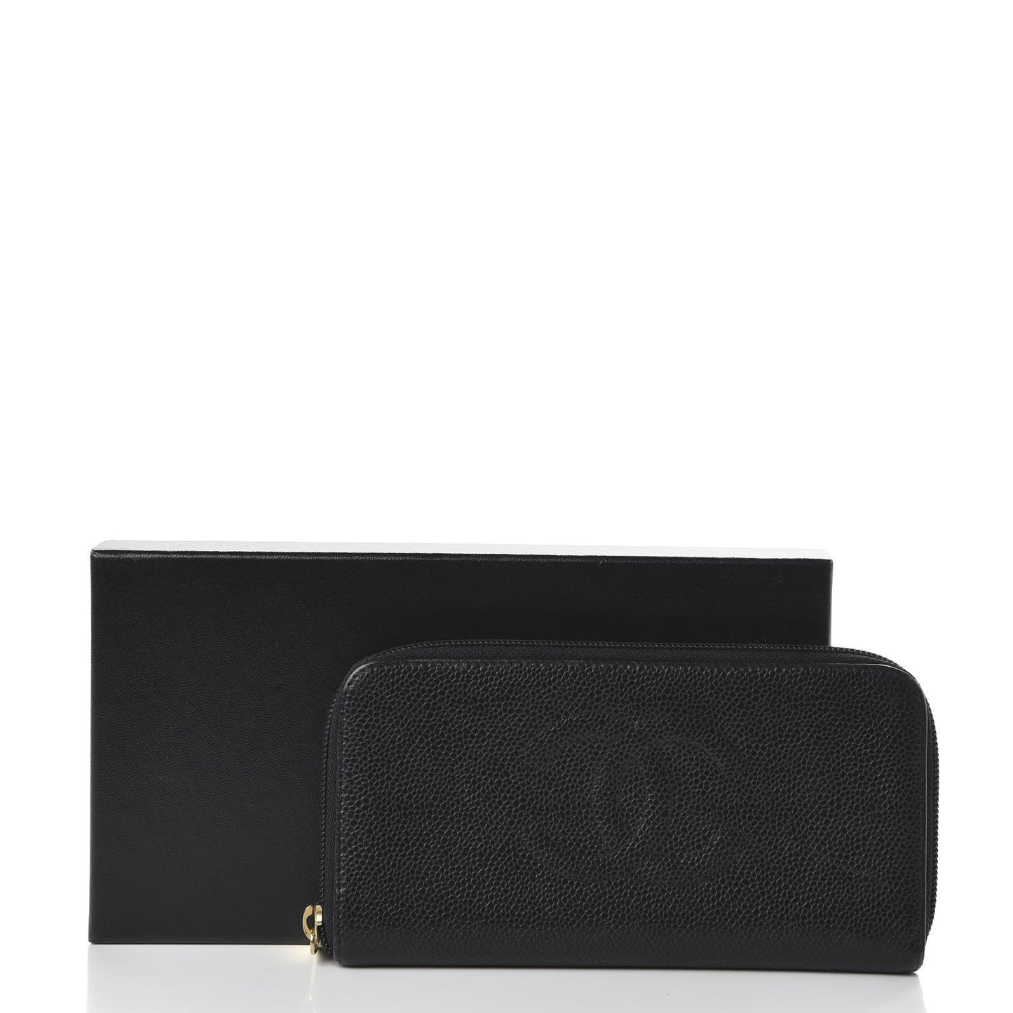 Caviar Large Timeless CC Zip Around Wallet Black