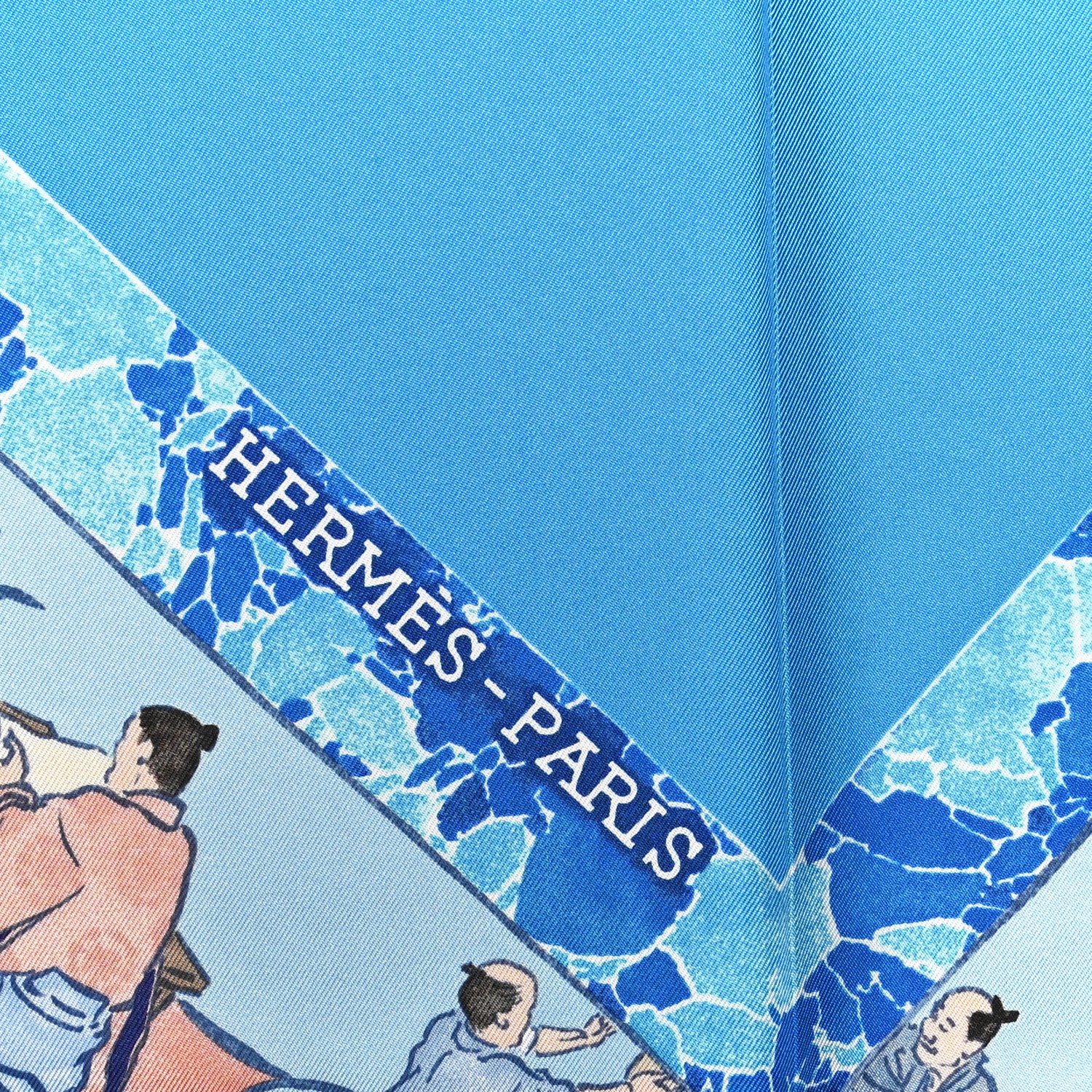 Hermes Silk Les Artisans D'Hermes Scarf 90 Bleu Lagon Ciel 2 of 4