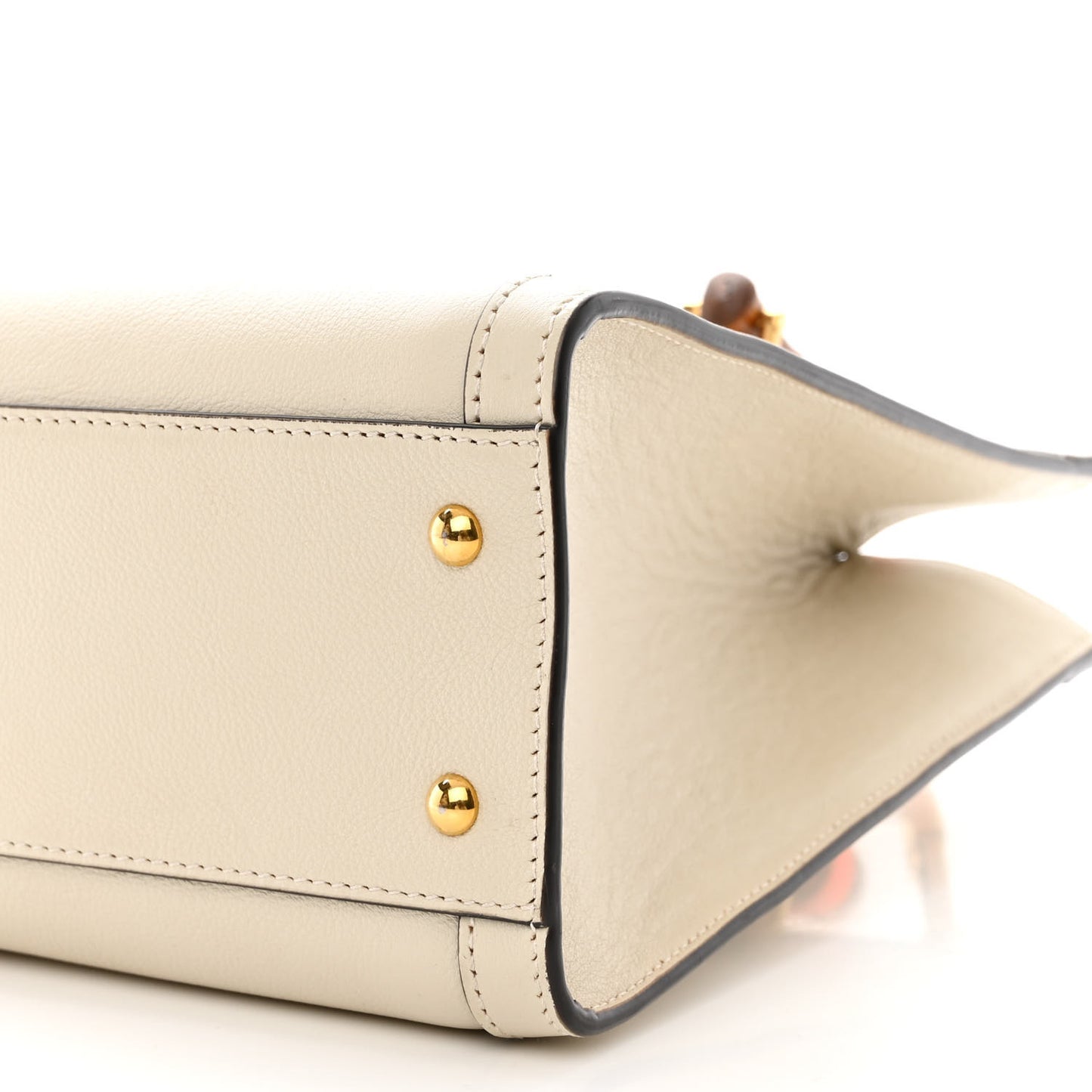 Wonka Grain Calfskin Small Diana Tote Bag Mystic White Orange Fluo