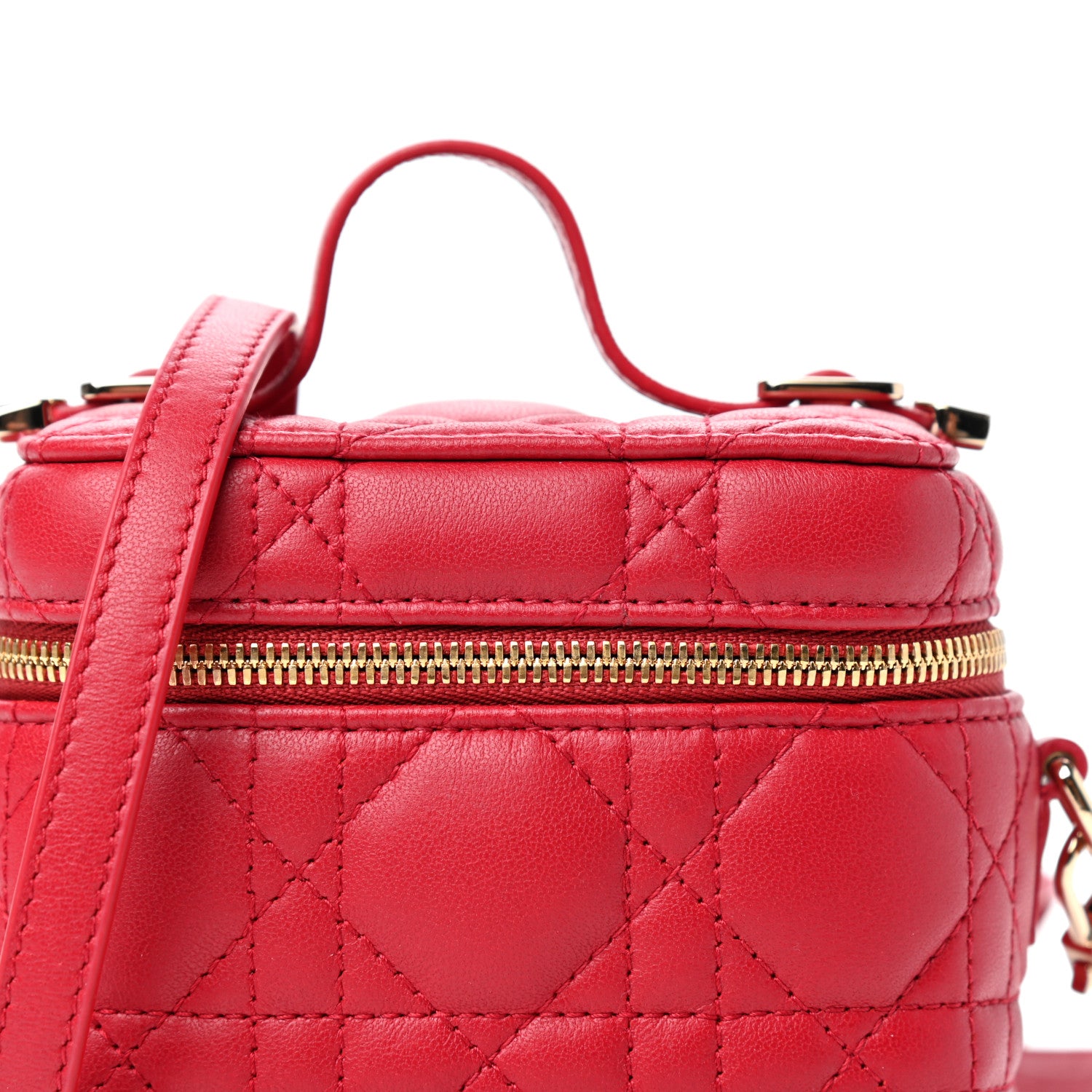 Christian Dior Lambskin Cannage Micro Vanity Case Poppy Red 9 of 9