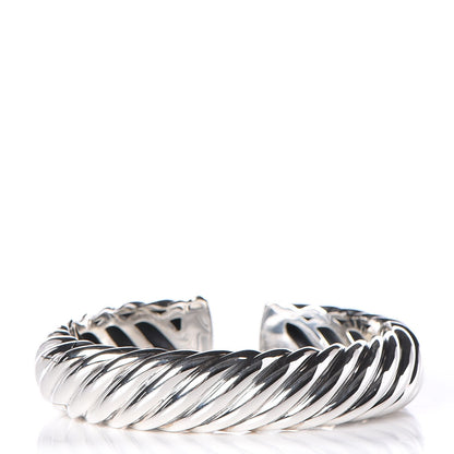 David Yurman Sterling Silver 18K Yellow Gold 15mm Sculpted Cable Cuff 1 of 6