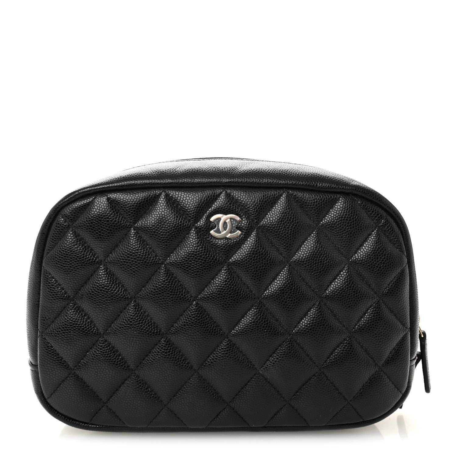 Chanel Caviar Quilted Medium Curvy Pouch Cosmetic Case Black 1 of 9