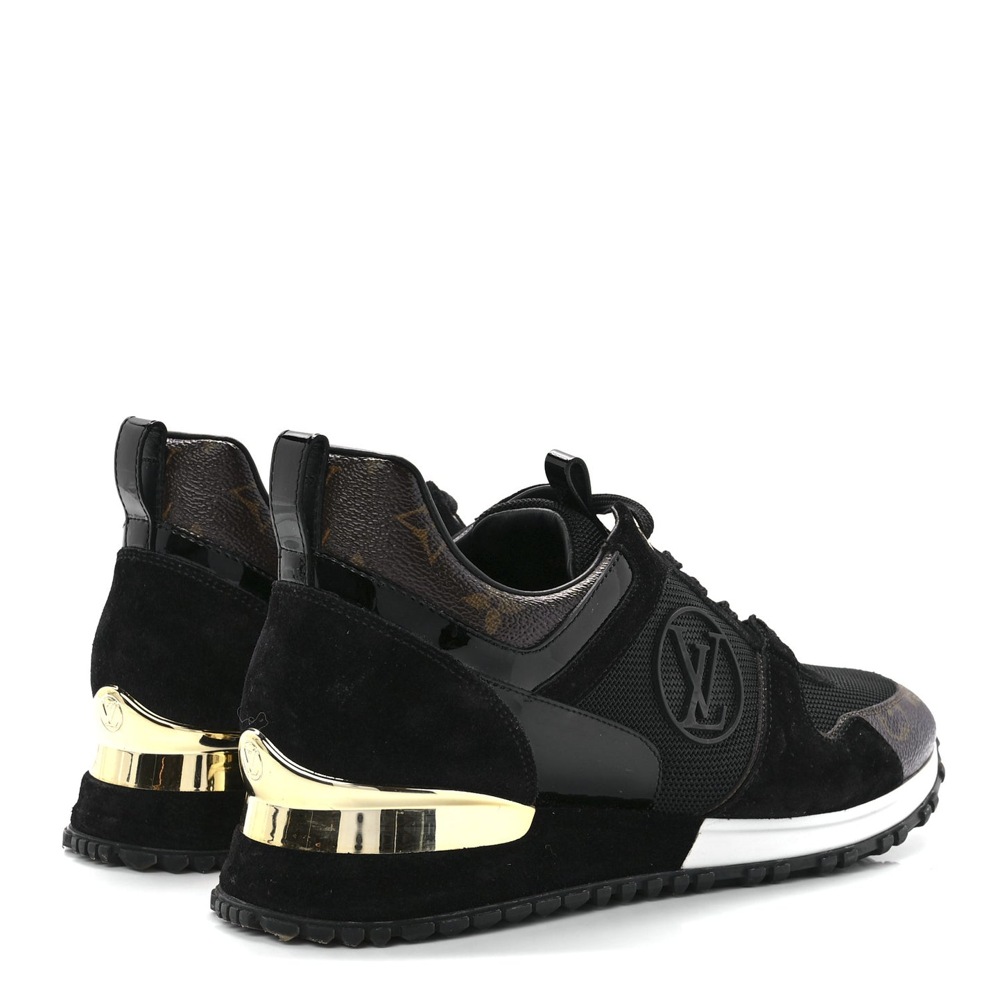 Suede Monogram Run Away Sneakers 40 Black