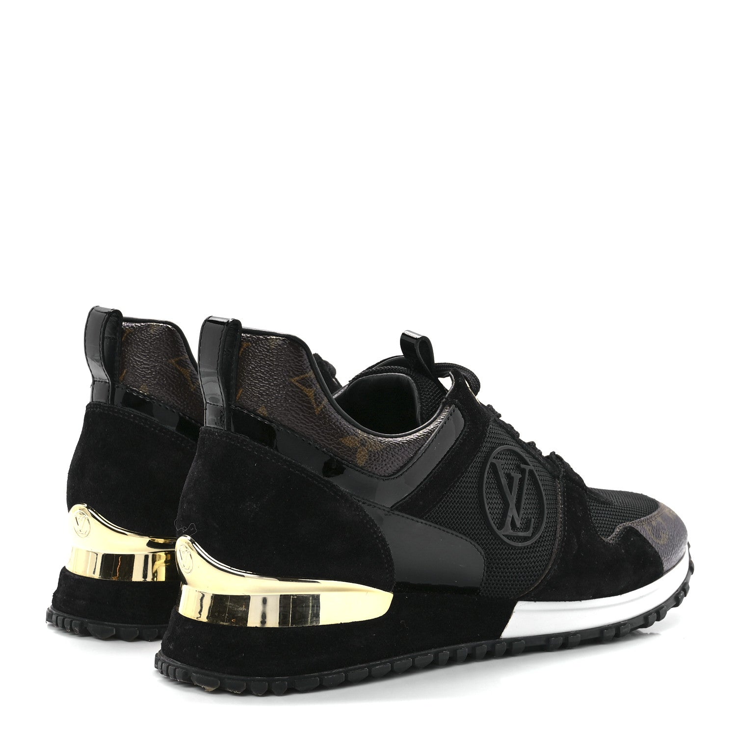 Louis Vuitton Suede Monogram Run Away Sneakers 40 Black 4 of 8