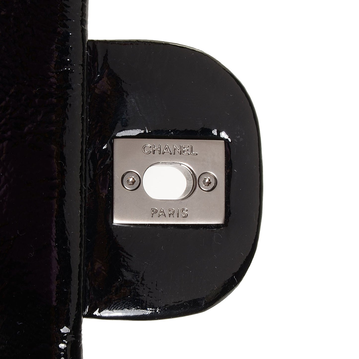 Distressed Patent East West Flap Black