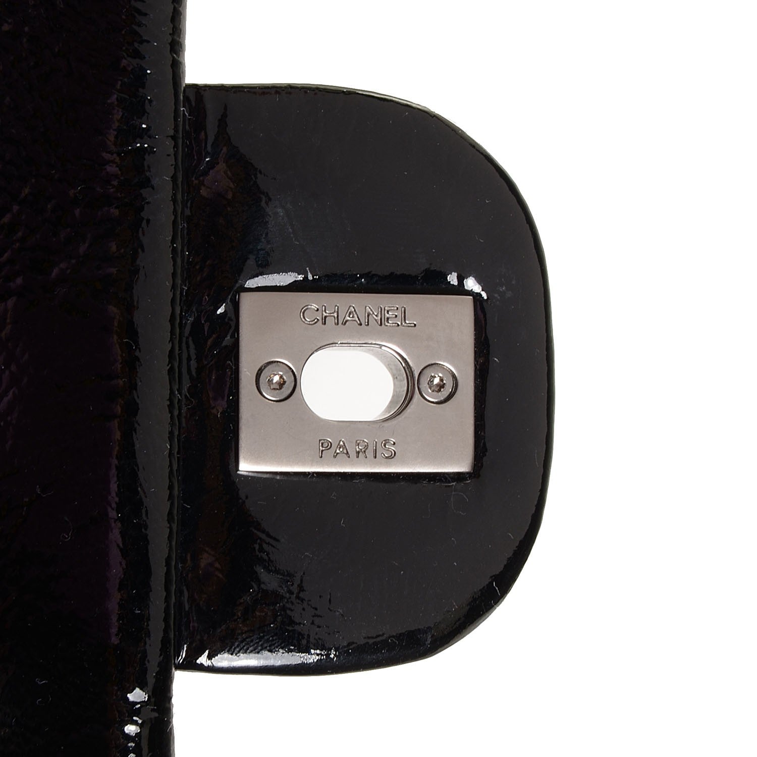Chanel Distressed Patent East West Flap Black 9 of 9