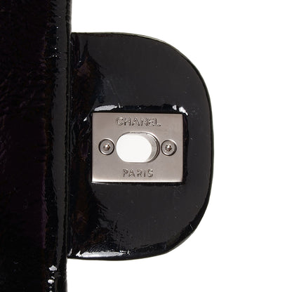 Chanel Distressed Patent East West Flap Black 9 of 9