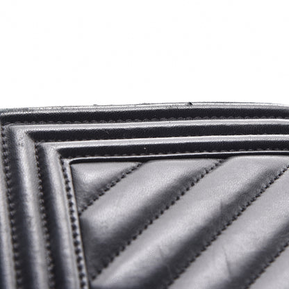 Chanel Calfskin Chevron Quilted Medium Boy Flap Black 14 of 16
