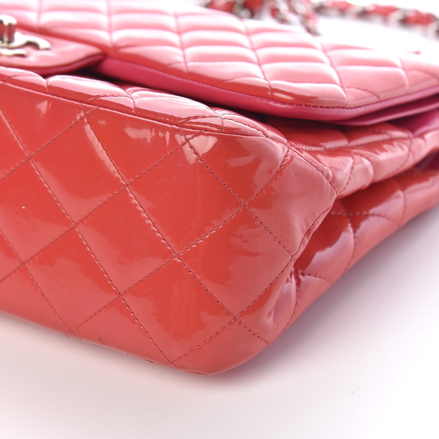 Patent Quilted Jumbo Double Flap Pink