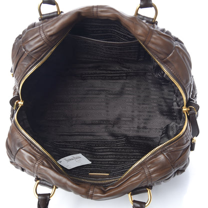 Prada Nappa Gaufre Dome Satchel Noce 5 of 10