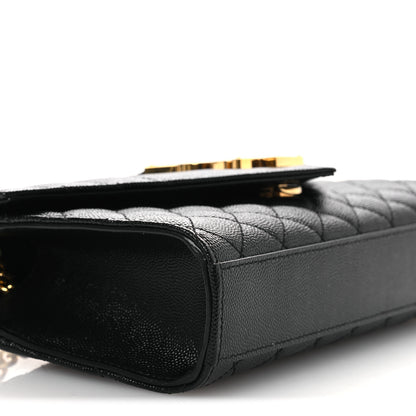 Saint Laurent Grain De Poudre Textured Mixed Matelasse Triquilt Small Monogram Satchel Black 8 of 9