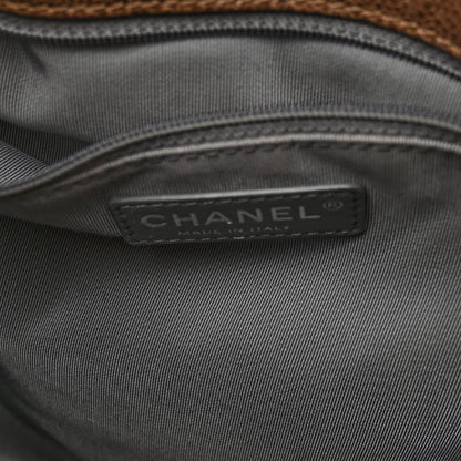 Chanel Distressed Glazed Caviar Quilted Large Elastic Tote Brown 6 of 10
