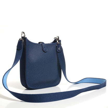 Hermes Taurillon Clemence Evelyne TPM Bleu Saphir 3 of 15