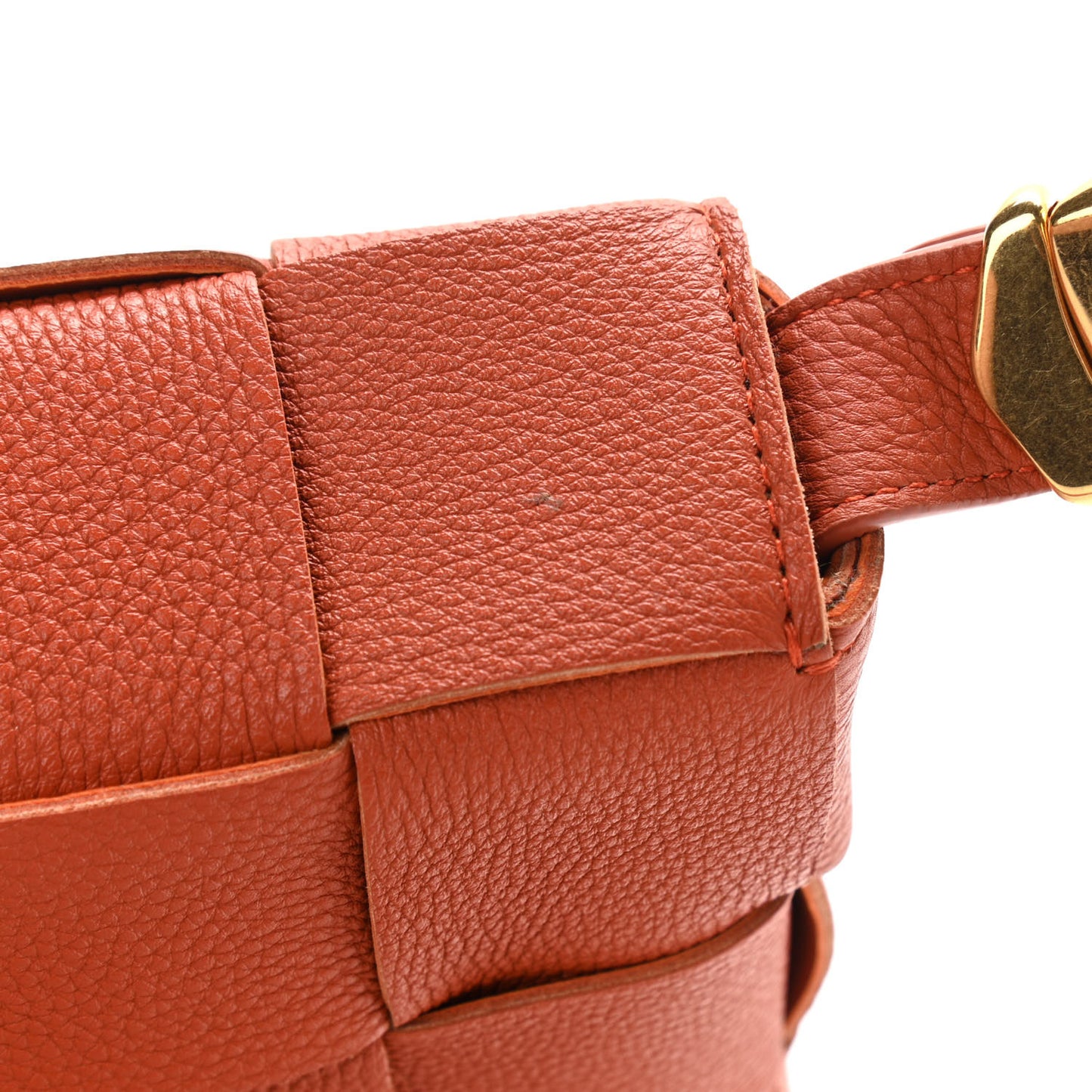 Grained Calfskin Intrecciato Cassette Crossbody Bag Maple