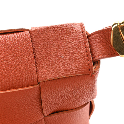 Bottega Veneta Grained Calfskin Intrecciato Cassette Crossbody Bag Maple 7 of 13
