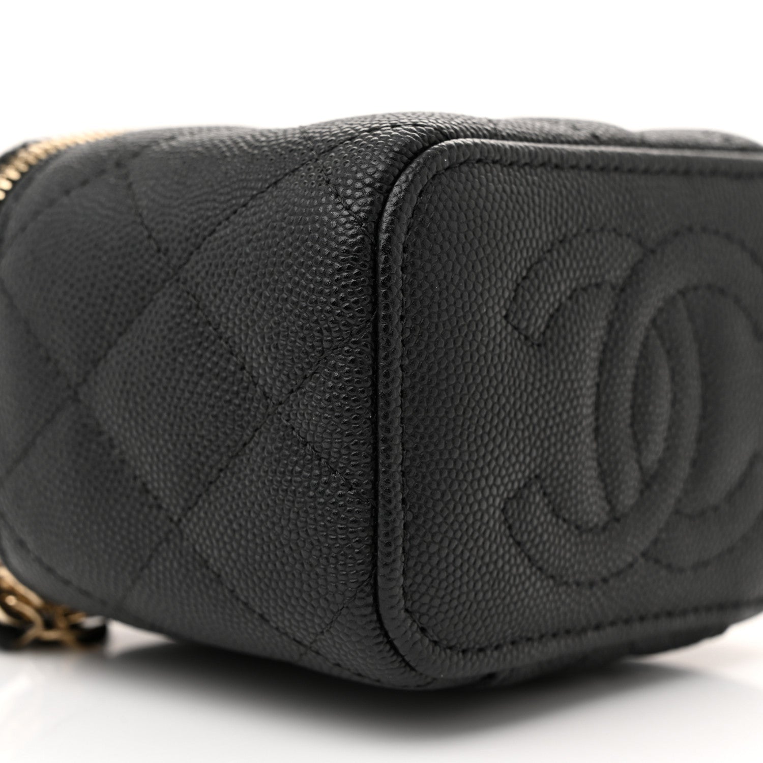 Chanel Caviar Quilted Mini Vanity Case With Chain Black 9 of 11
