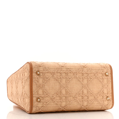 Christian Dior Raffia Medium Lady Dior Bag Beige 4 of 13
