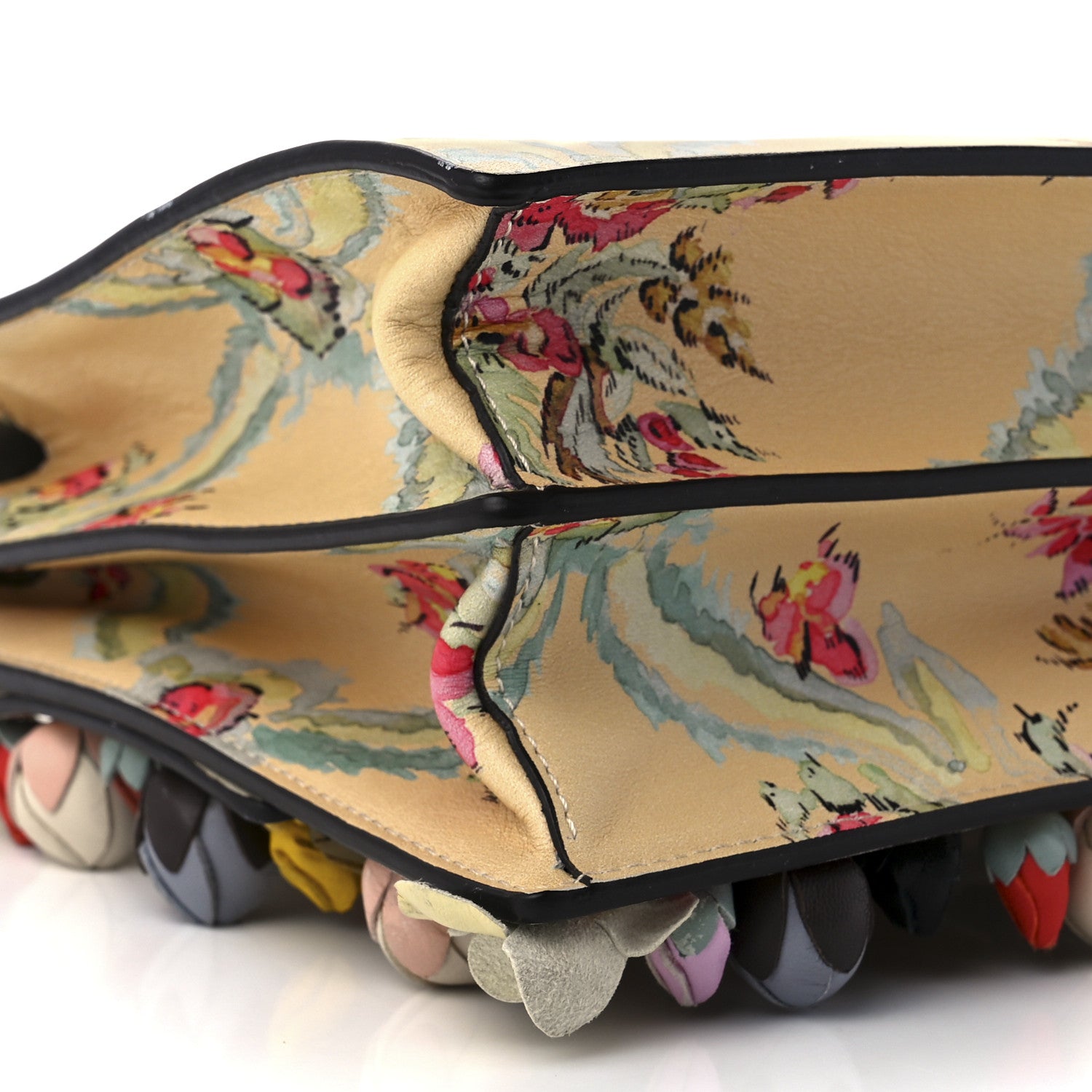 Fendi Vitello Marie Antoinette Print Rosebud Kan I Shoulder Bag Panna Multicolor 10 of 11