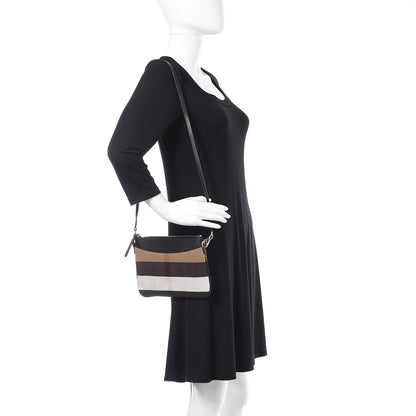 Burberry Mega Check Peyton Crossbody Clutch Bag Black 2 of 11