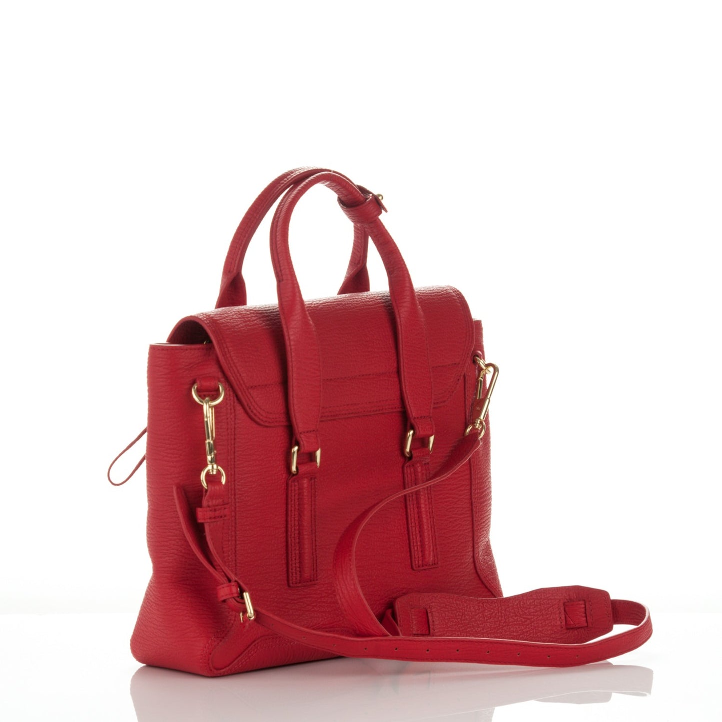 3.1 Textured Calfskin Medium Pashli Satchel Red