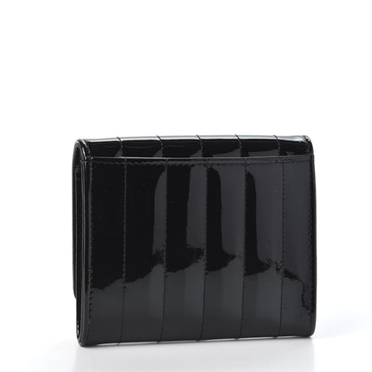Saint Laurent Patent Matelasse Monogram Vicky Tri-Fold Wallet Black 2 of 9