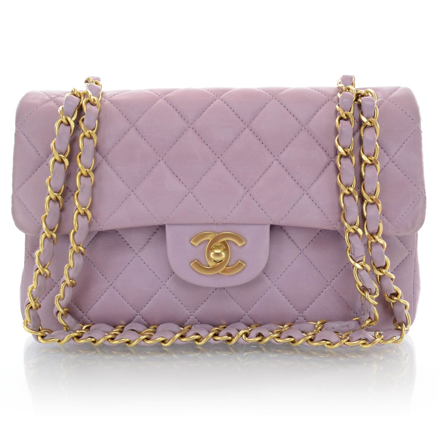 Chanel Lambskin Quilted Small Double Flap Lilac 1 of 9