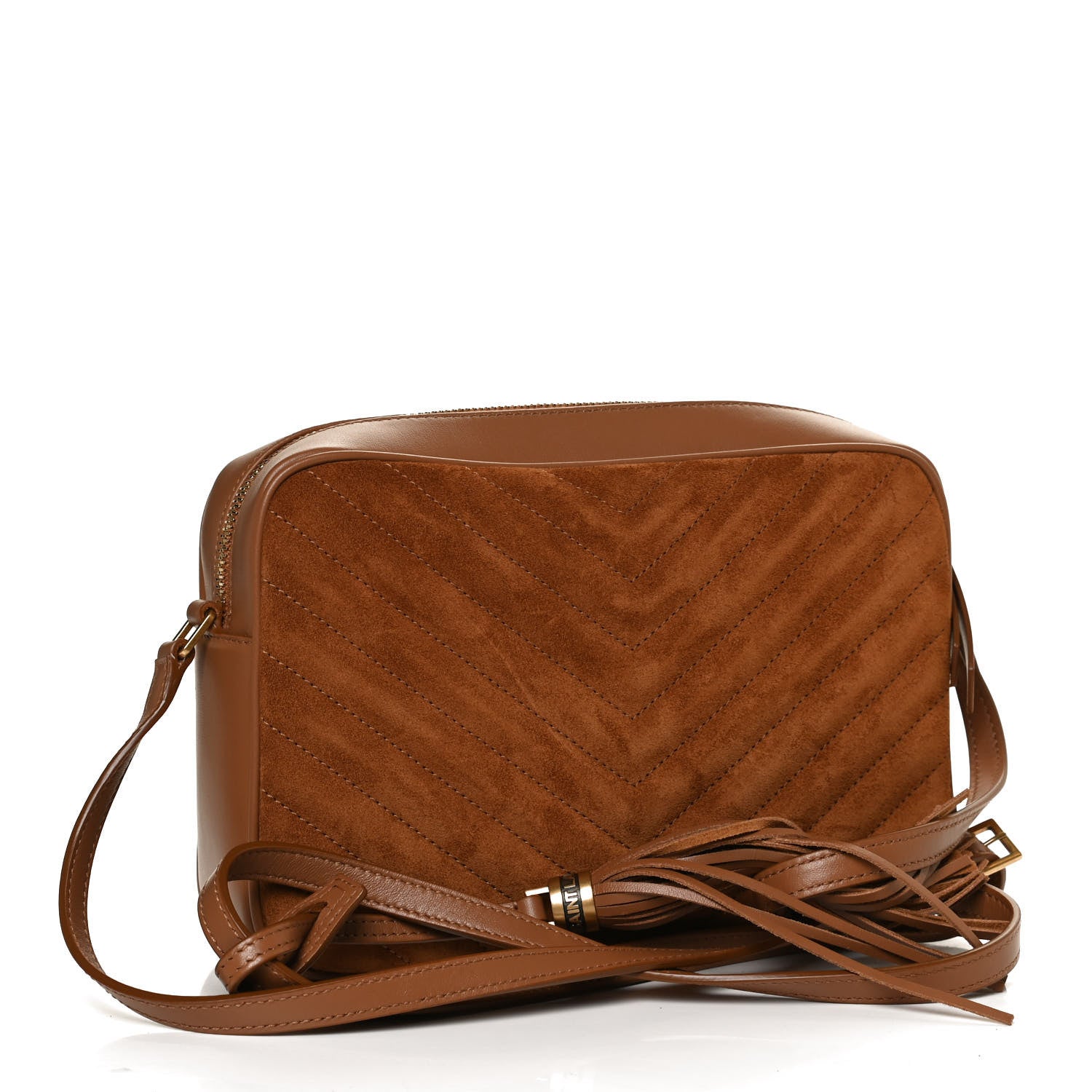 Saint Laurent Suede Matelasse Monogram Lou Camera Bag Cinnamon 3 of 10