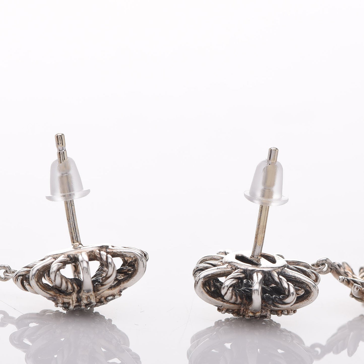 Sterling Silver Diamond Starburst Chandelier Earrings