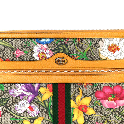 Gucci GG Supreme Monogram Flora Large Ophidia Pouch Clutch Beige Multicolor Crop 8 of 14