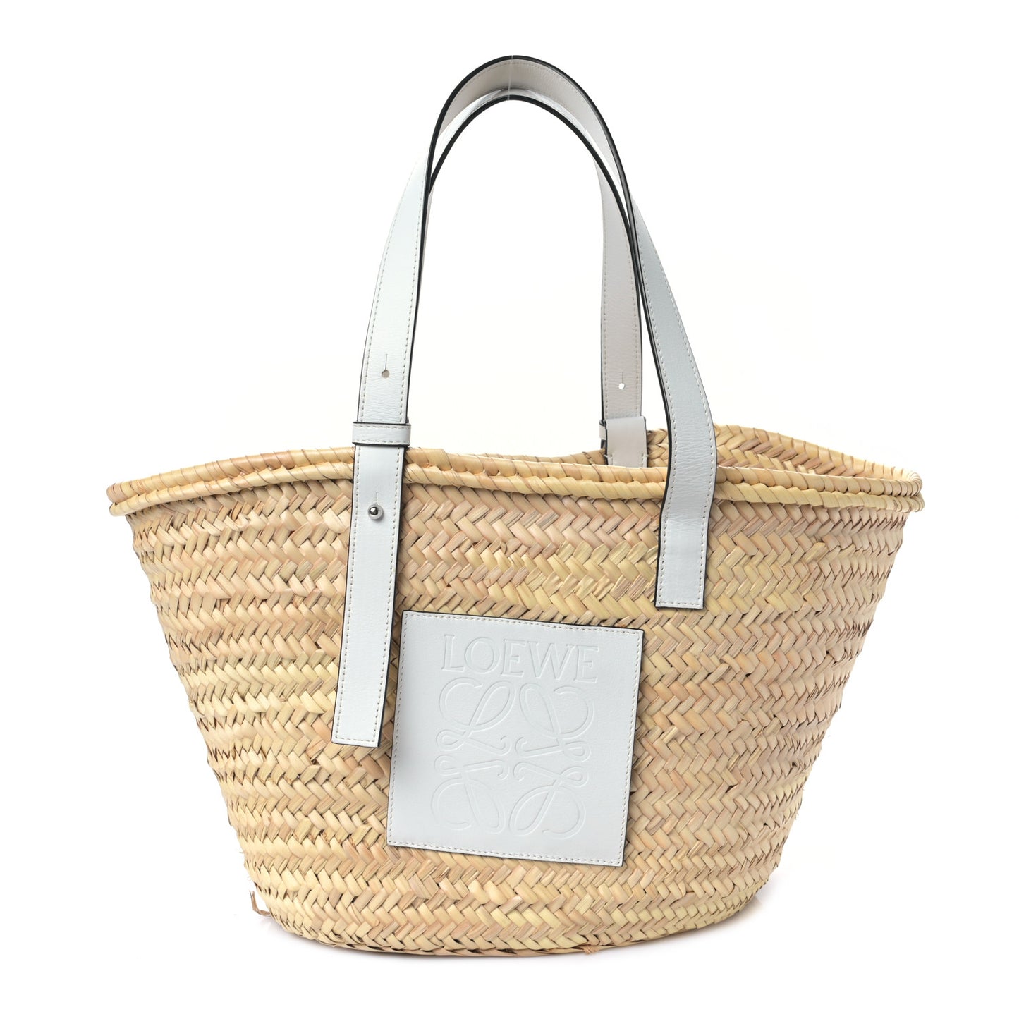 Raffia Basket Tote Bag Natural White